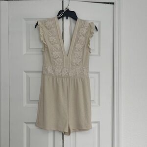 Zara Cream Lace Detail Romper